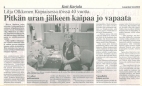 Lilja Olkkonen tiss Kupiaisen kaupassa 40 vuotta, juttu vuodelta 2003.